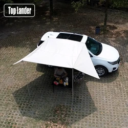 Toldo lateral para coche anti-UV, lona negra impermeable con ventosa