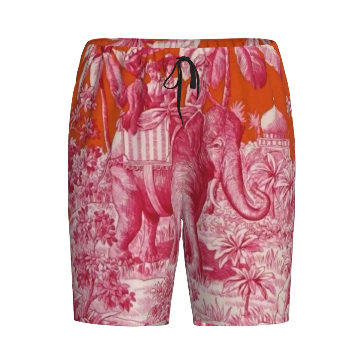 

Мужские пижамные штаны Custom Toile De Jouy - розово-оранжевые шорты для сна и отдыха