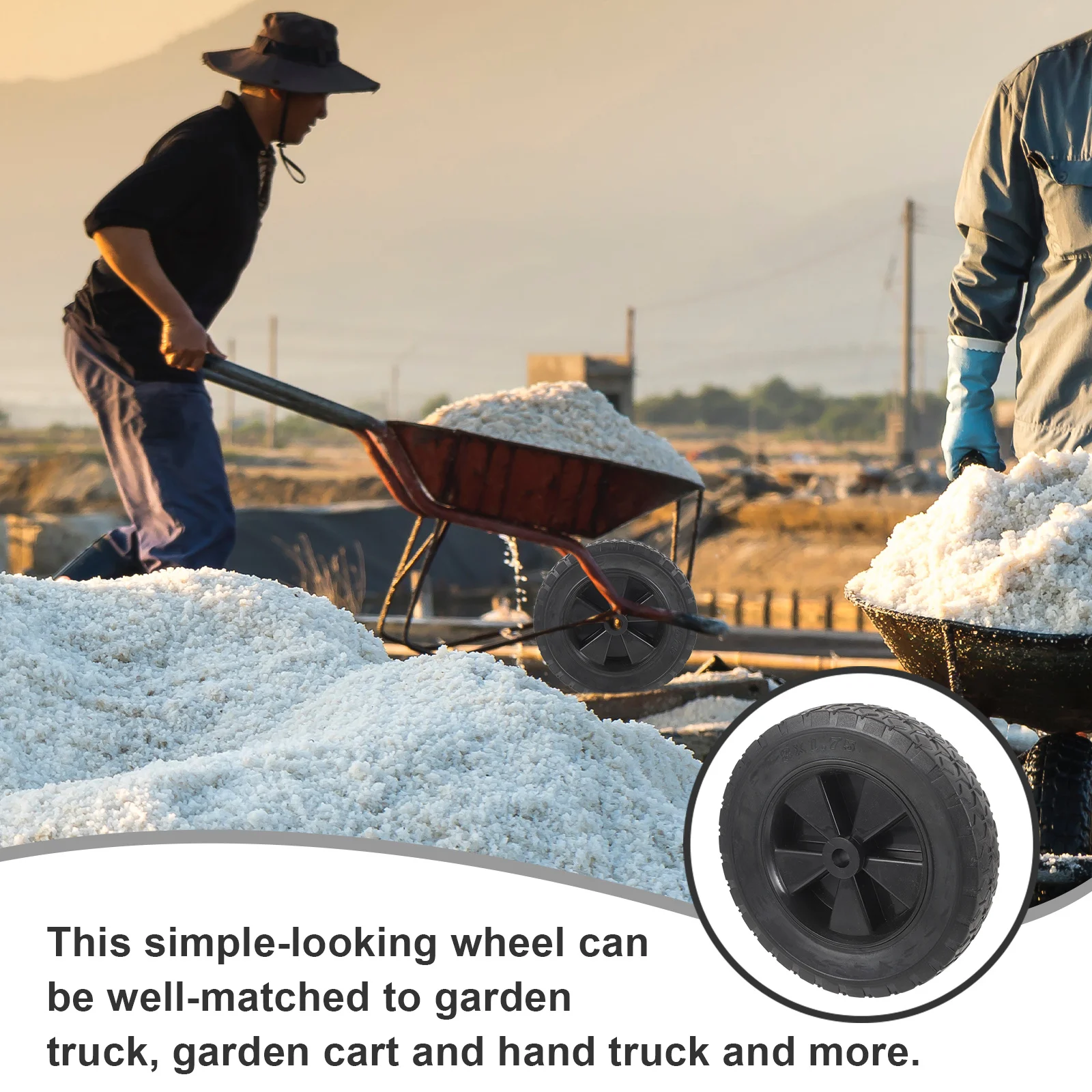 

Rubber For Hand Truck Garden Cart Durable Replacement Wheel Solid Cart Wheel Lawn Mower Wagon Accessories