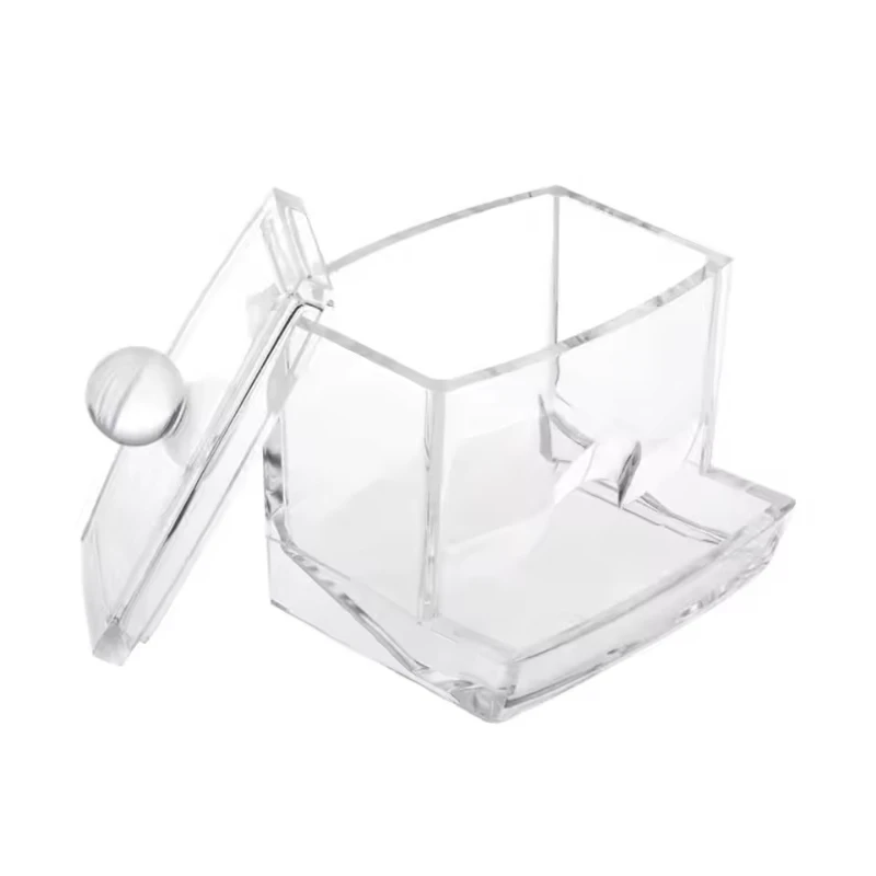Cotton Swab Ball Storage Box With Lid Large Capacity Bathroom Acrylic Transparent Container Jar Dispenser - Image 3
