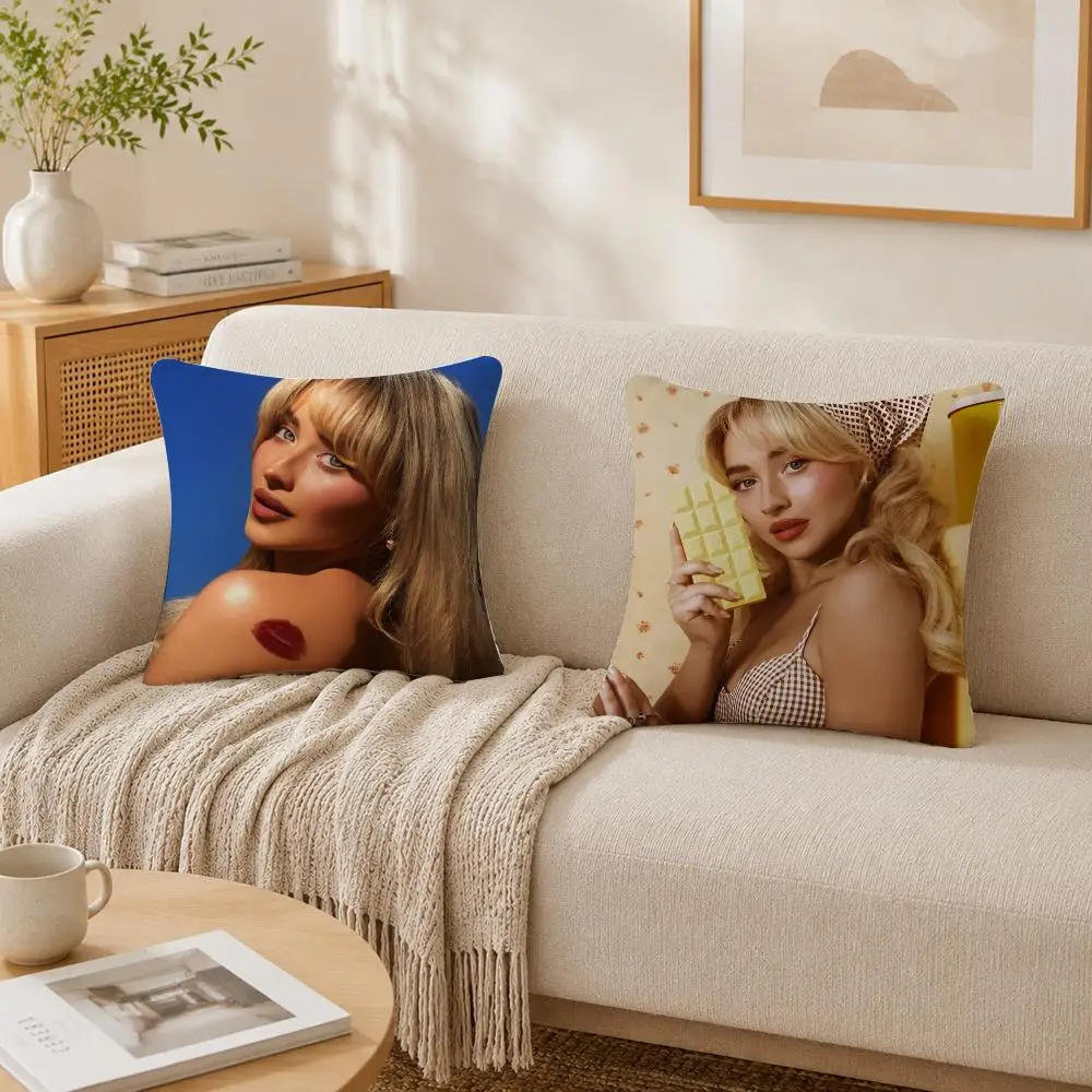 Singer S-sabrina Carpenter Cushion Cover Plush Decorative Pillow Case With Hidden Zipper Cutecore Room Decor For Home