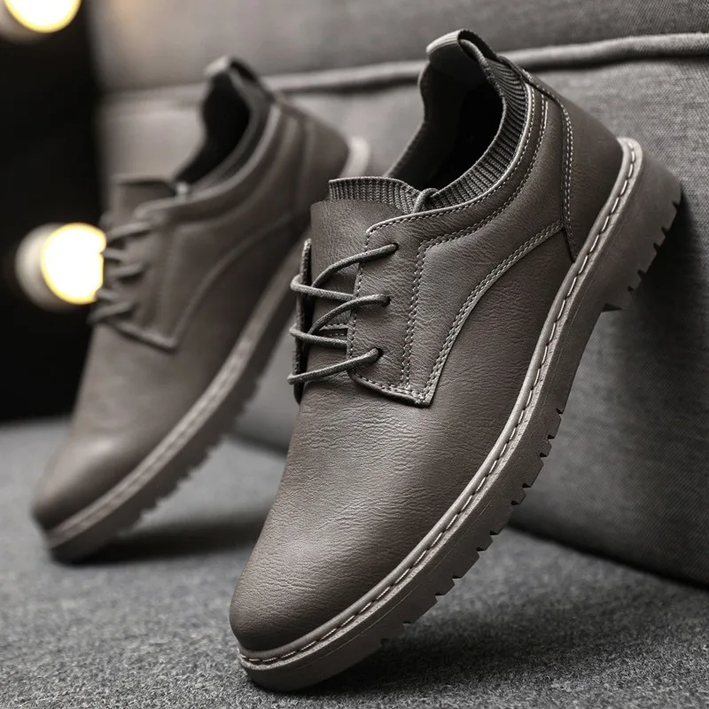 Zapatos informales de cuero para hombre, calzado de negocios de marca, suela suave, antideslizante, mocasines cómodos para conducir, zapatos de vestir formales a la moda