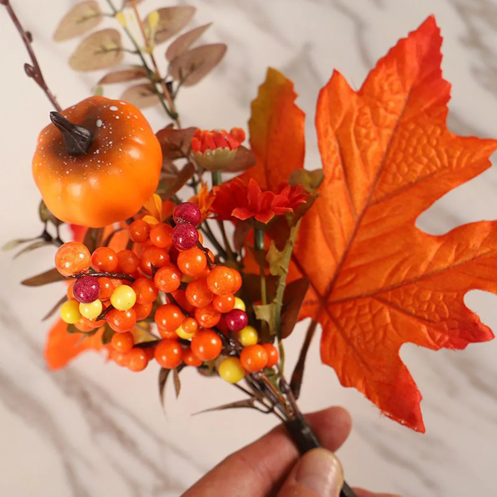 Artificial Maple Leaf Branches Fake Autumn Leaf Stem Plants Suitable For Kitchen House Party Sketching