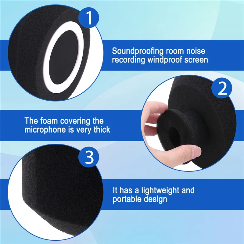 Microfone vento-filtro escudo acústico para estúdios de registro microfone espuma absorvente de som para a maioria dos microfones suporte