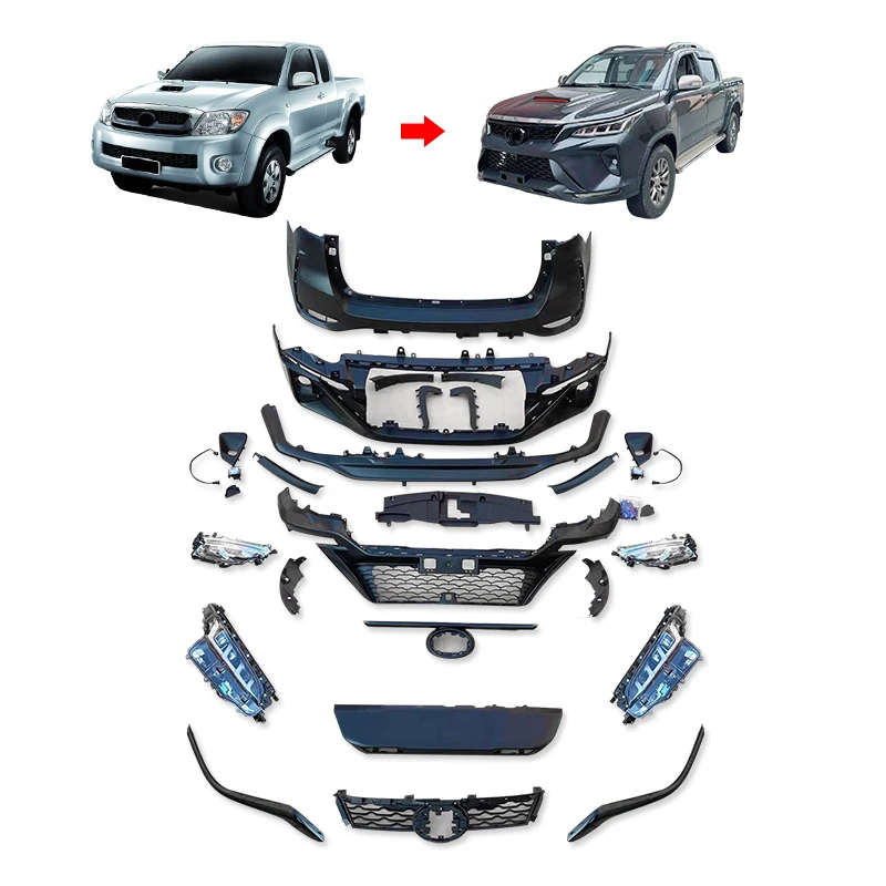 

Head Lamp Bumper Front face upgrade For Toyota Vigo 2010-2016 Upgrade To Fortuner 2022 facelift kits