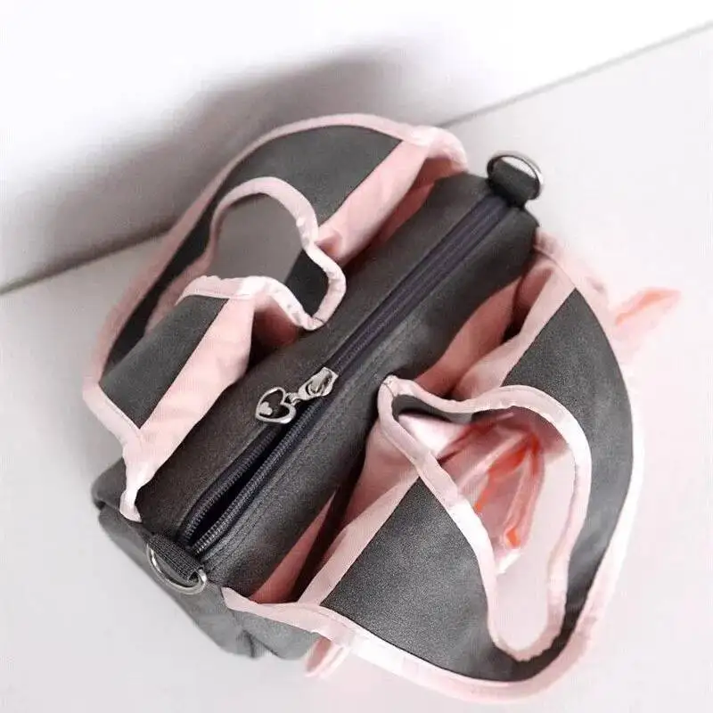 Bloom Haruku Bow Y2k Handbag Women Vintage Zipper Casual Crossbody Bags Purse Ladies Retro Handle Pink Messenger Bag Chic