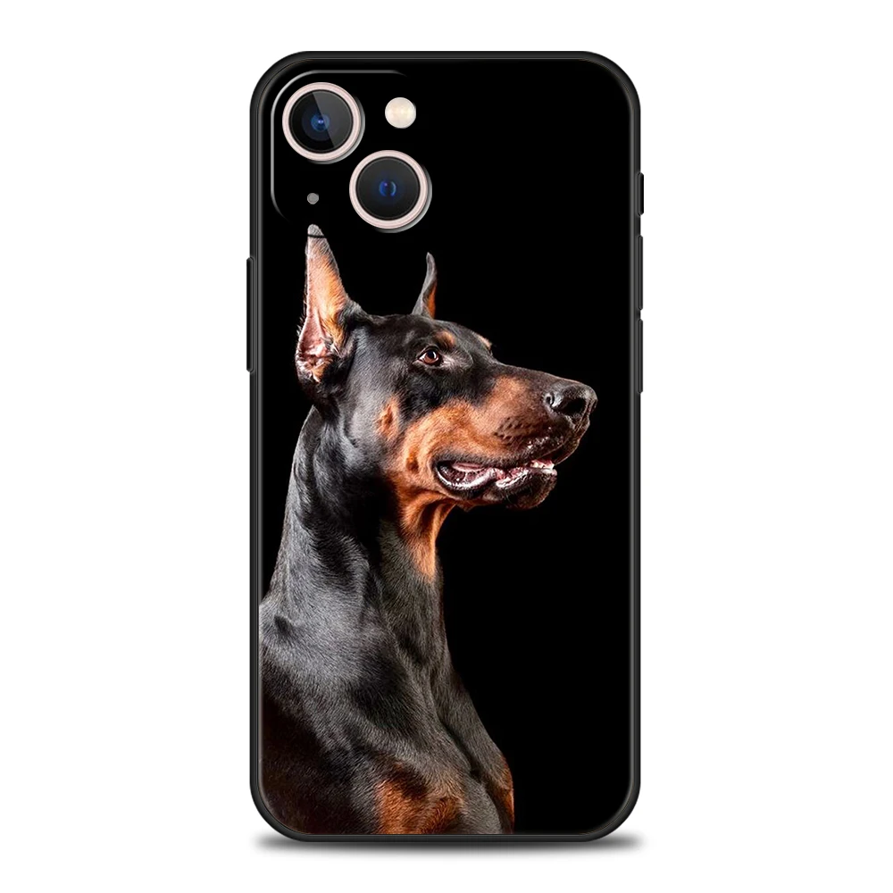 Doberman Dog Phone Case Cover for iPhone 16 15 14 13 12 Pro Max XR XS X 11 7 8 Plus Shockproof Silicone Soft Shell Capas Bags