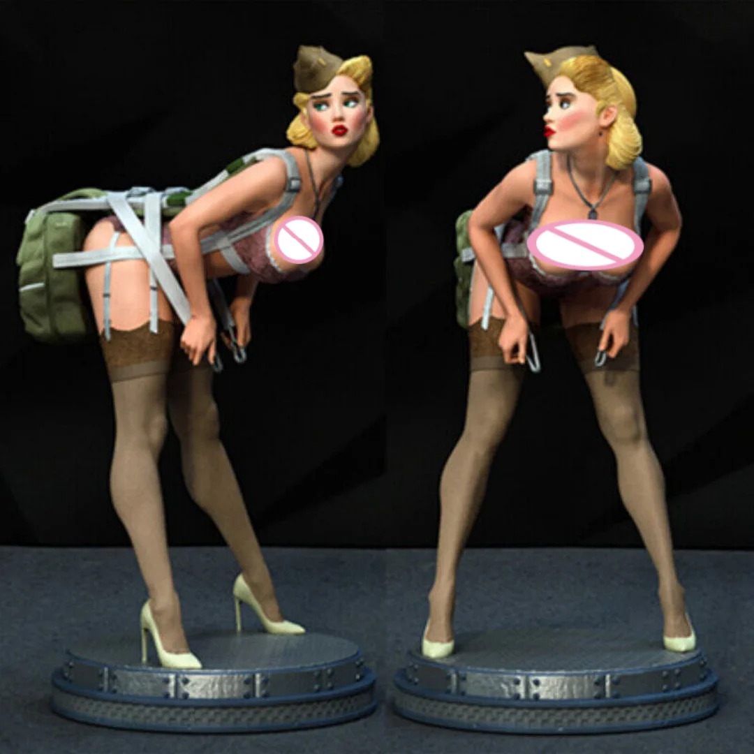 bend down Spicy Flight Attendant Nsfw two versions Resin Figure diy 1/24 Scale 75mm Model Kit Unassembled and Unpainted toys
