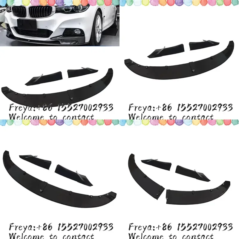 Front Bumper Spoiler Lip For 3 Series GT F34 2014-2019 328i 330i 335i 340i M Package Diffuser Splitter Protector