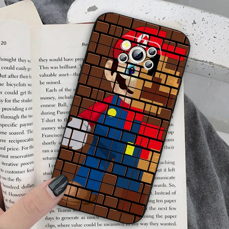 Cartoon Game Super M-Marios For Xiaomi Mi Poco F5 F4 F3 F2 X5 X4 X3 M6 M5 M5S M4 M3 C40 Pro GT NFC 5G Black Funda Phone Case