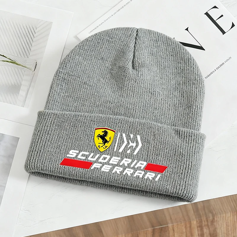 

For Ferrari Scuoerir Ferrari SF90 High Quality Motorcycle Autumn Winter Warm Casual Caps Windproof Black Red GreyMenWomen Unisex