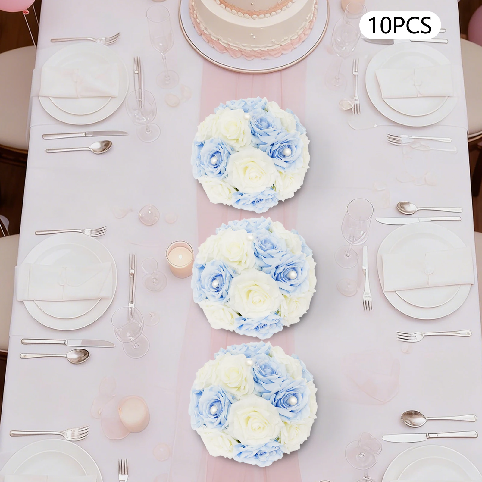 

Искусственный цветочный шар, 24 см, с розами и жемчугом, 10 шт. для свадебного декора, оформления вечеринок, цветочных стен, домашнего декора