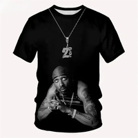 New Rapper Tupac Shakur 2Pac 3D Print T-Shirt Men Women Short Sleeve T Shirts Oversized Fashion Harajuku Tees Tops Kid Clothing