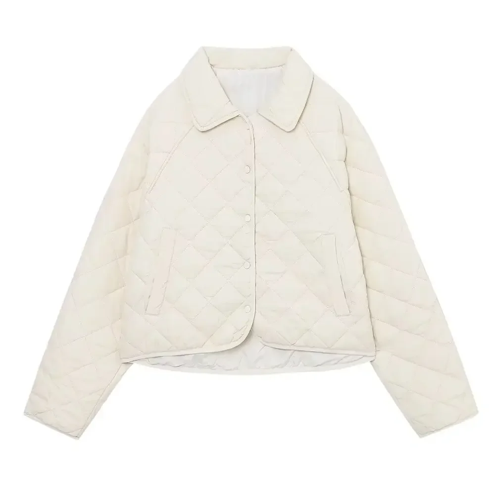 

Women's Winter fashion side pocket decoration warm short cotton jacket Coat retro long sleeved button up women's Coat chic top