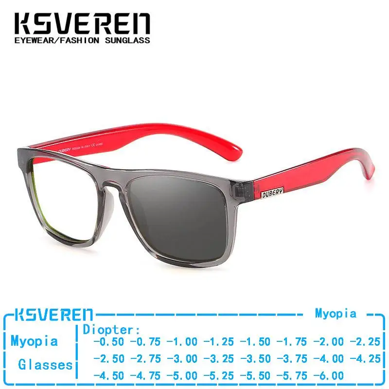 

Sports Photochromic Square Myopia Glasses Men Women Color Changing Lenses Nearsighted Eyewear Prescription Driving Glasses