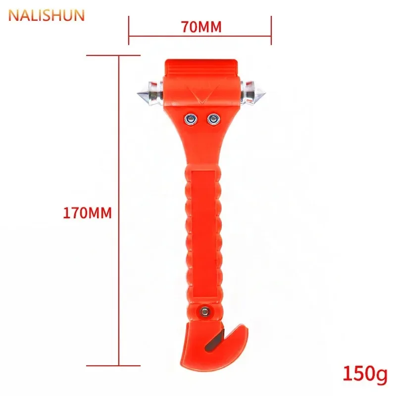 Survival Safety Hammer Camping Driving Car Seat Belt Cutter Emergency Escape Hammer To Break Window Glass RED