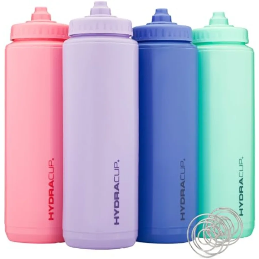 4 Pack 32 oz Fast Flow Sports Water Bottles with Builtin Ball Blender Whisk for OntheGo Fitness Ideal for Cycling Travel Gym an