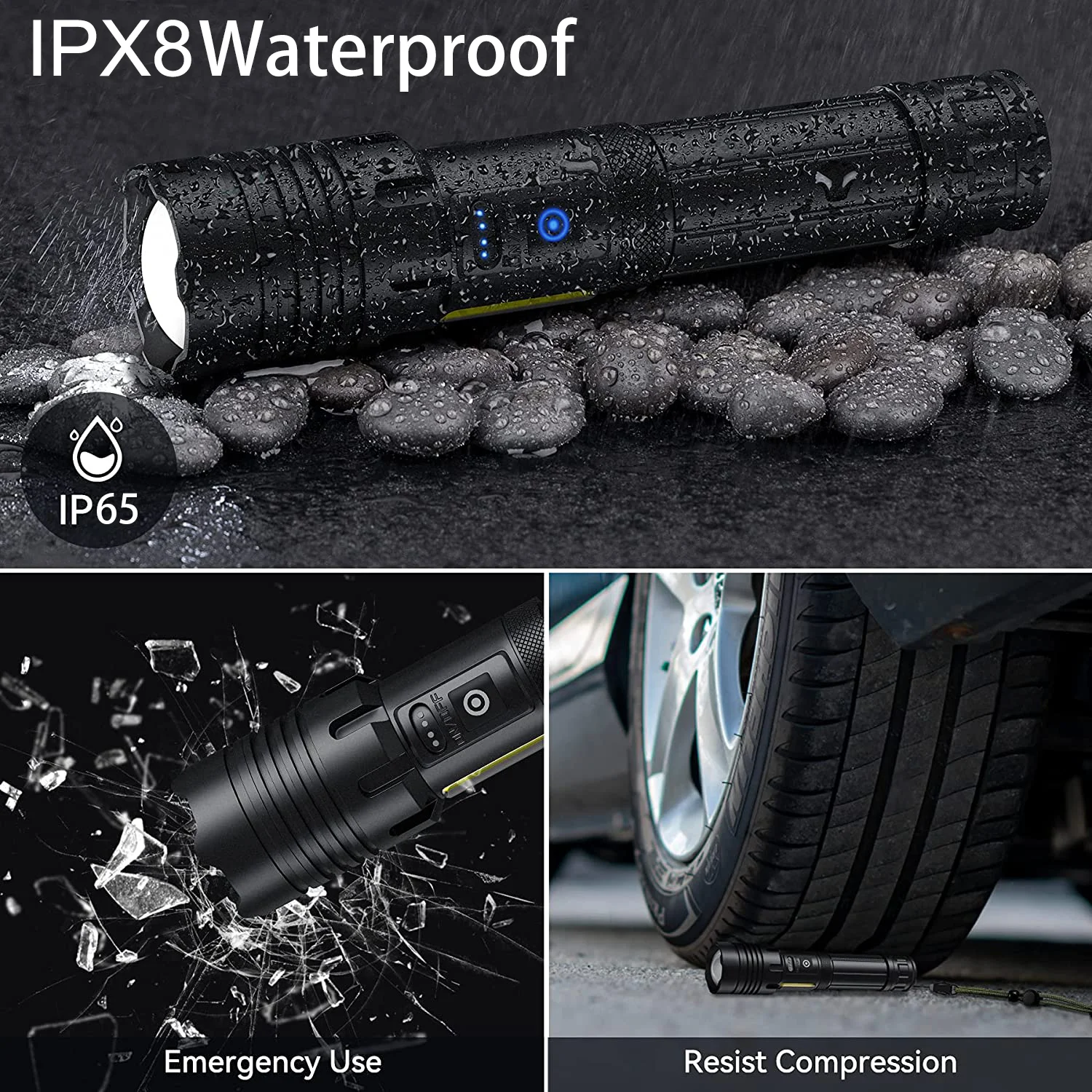 1200000 Lumens XHP160 Super Bright Led Flashlights USB Rechargeable XHP120 Flash Light Torch XHP50 Powerful Tactical Flashlight