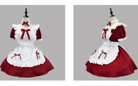 10 best sales röd hembiträdesklänning - №4