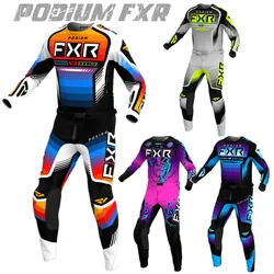 Ensemble d'équipement de motocross Podium FXR, maillot et pantalon de moto noirs, combos MX tout-terrain, haut et appartements, kit de moto, 2024.07