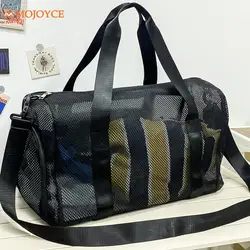 Mesh Travel Duffle Bag com compartimento de sapato, Gym Sports Bag, Bagagem, Separação Dry Wet, Grande Capacidade, Hangbag para Swim Beach