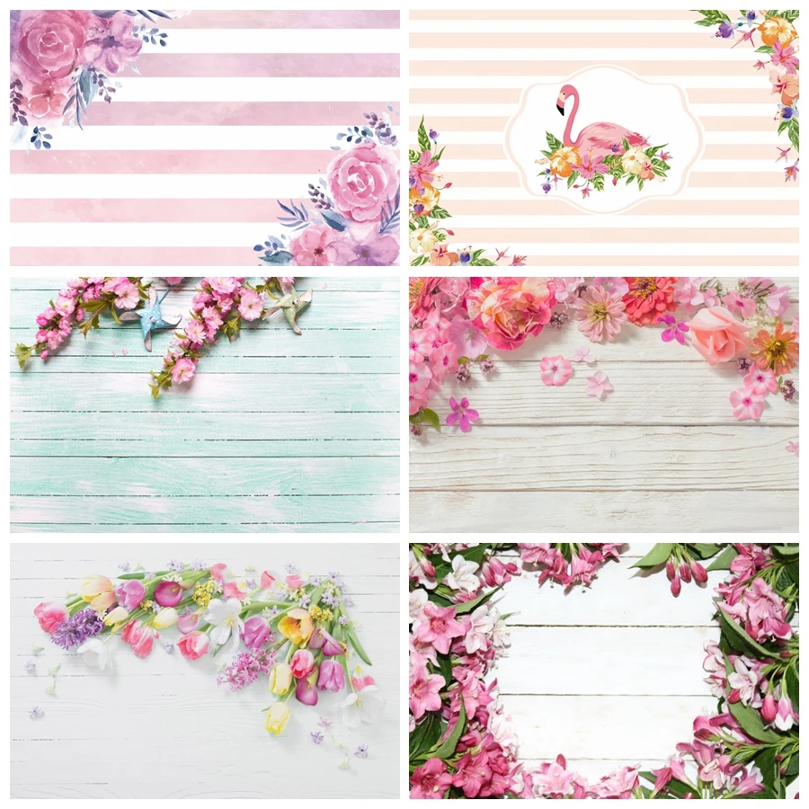 사진 배경 꽃 나무 판자 생일 배너 배경 소품, 맞춤 사진 스크린 포스터 스튜디오 장식 월페이퍼