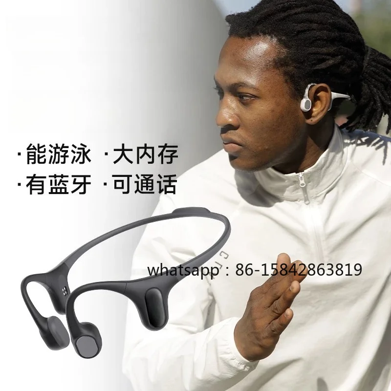 Bone Conduction Swimming Bluetooth Headset, Cycling Noise Reduction IP68 Waterproof