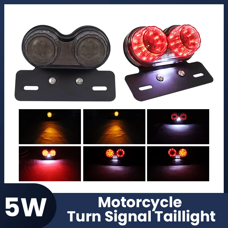 Universal 12V Motorcycle LED Brake Tail Light Signal Lights LED Integrated Tail Light with License Plate Bracket image 2