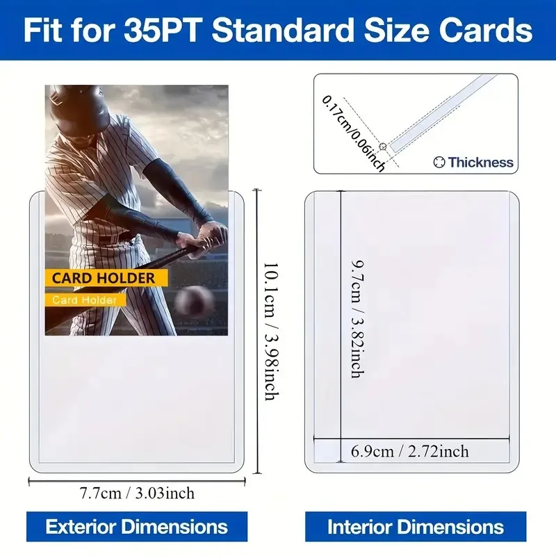 20Pcs/Set Hard Plastic Card Sleeves Loaders Album Display Baseball Card, Game Cards Binder Holder, Trading Card Protector Folder image 2