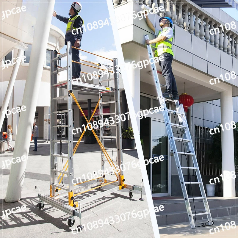 Aluminum Alloy Scaffolding Lift Folding Mobile Engineering Ladder Aerial Work Platform Cloud Ladder Ladder