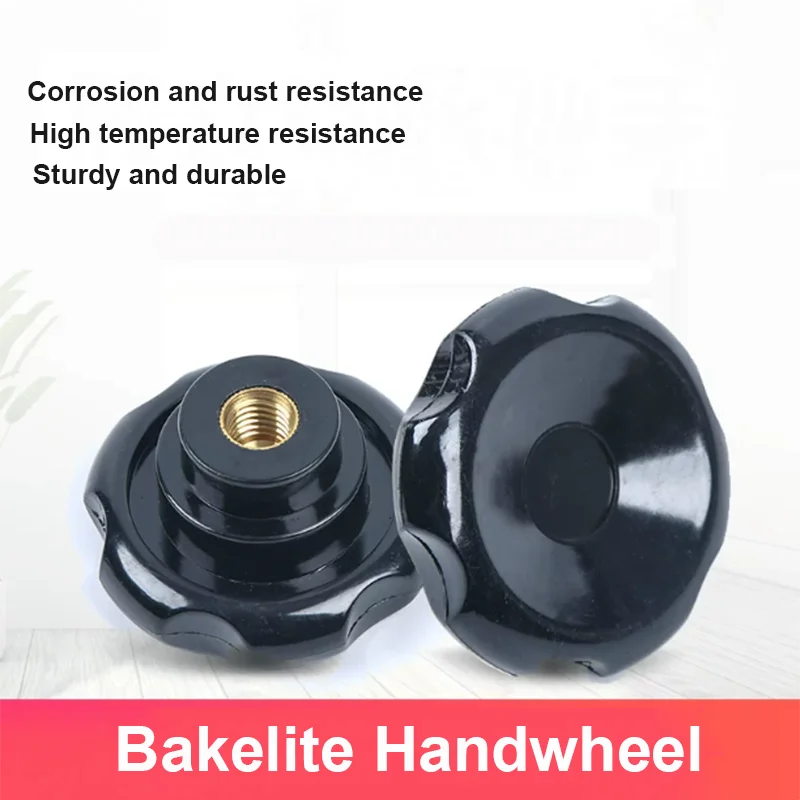 1Pcs M8 M10 M12 M16 CNC 3D Printer Bakelite Round Corrugated Handwheel Machine Tool Handle Clamping Knob Hand Tighten Nuts