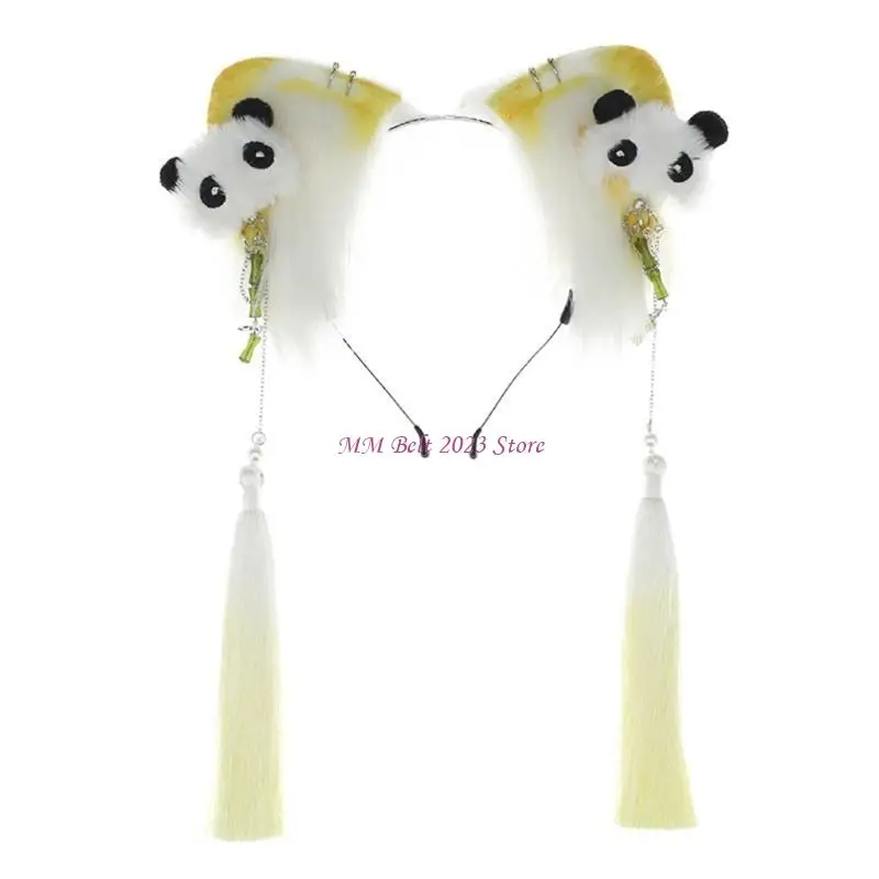 

49ME Animal Headband Panda Headband For Girl Tassel Headband Headband