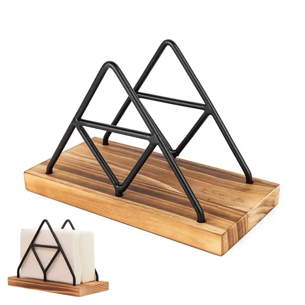 Stable Napkin Holder Metal Triangular Napkin Holder for Parties Stable Base Portable Design Hassle-free Use