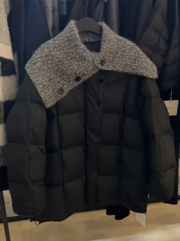 

High Quality Black Loose Warm Cotton Jacket Women's Fashionable Casual Thick Outerwear Winter 2025 Korean Style Long Sleeve