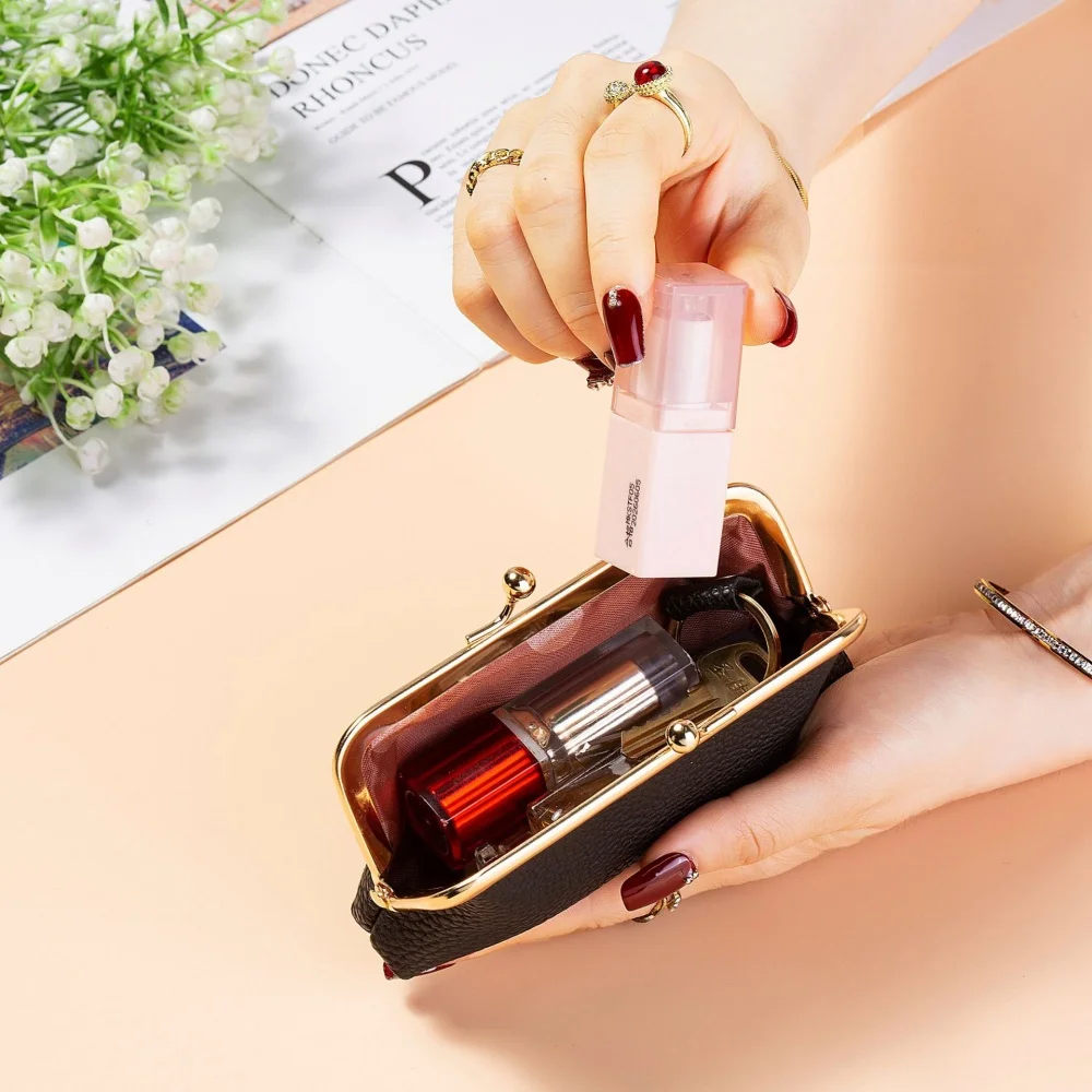 Fashion Wallet Elegant Money Clip Pouch Pu Leather Coin Purse Versatile Women'S Buckle Wallet For Shopping Evening Out Girls