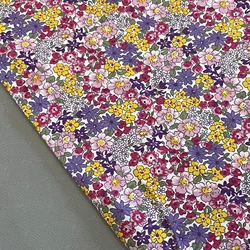 Purple Floral  40S Tissun Liberty Cotton Poplin Fabric For Kids Baby Sewing Cloth Dresses Skirt DIY Handmade Patchwork Meter