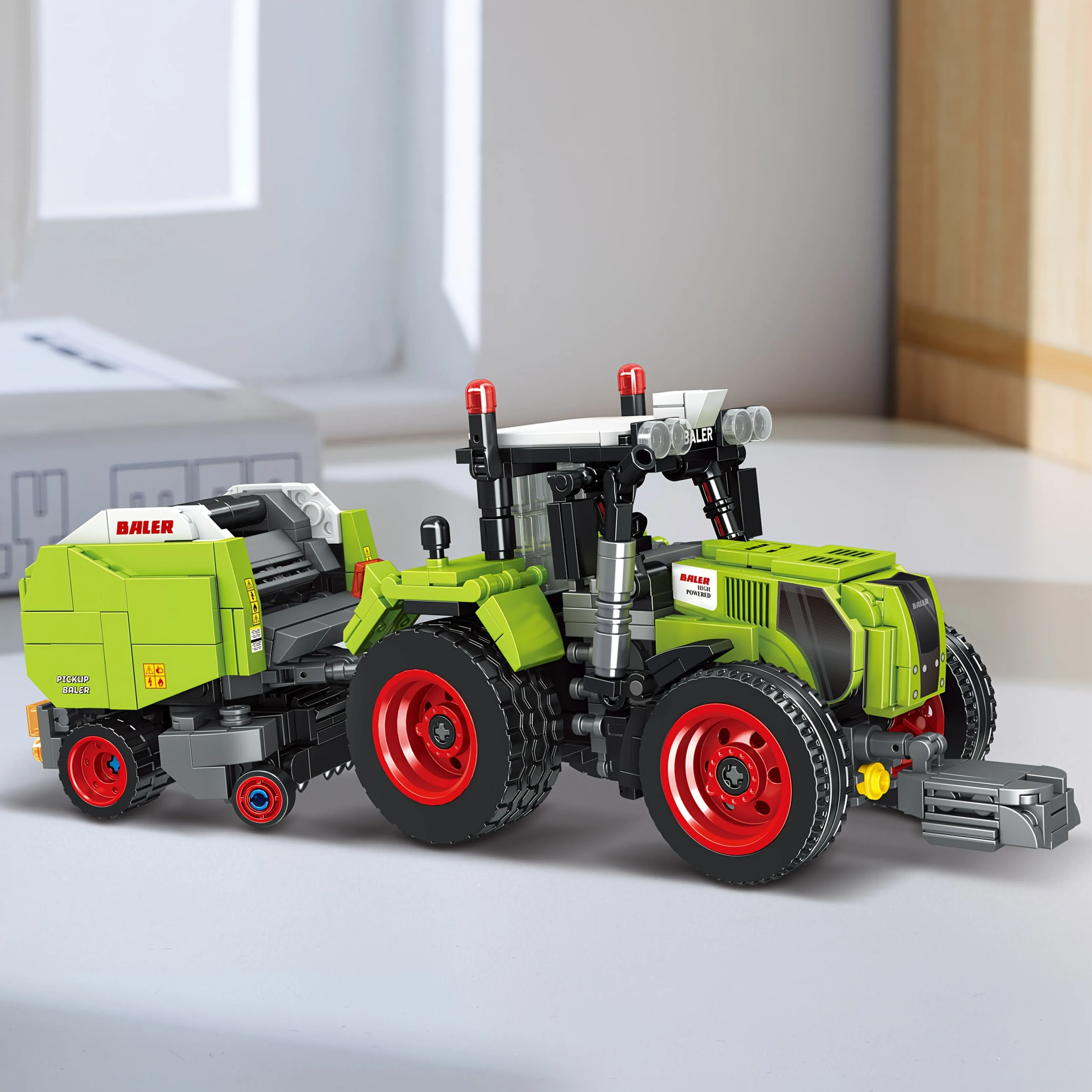 Nouveau jeu de blocs de construction de tracteur de bale de foin de noël, blocs de construction d'assemblage, blocs de construction de décoration de bureau, cadeau de noël,