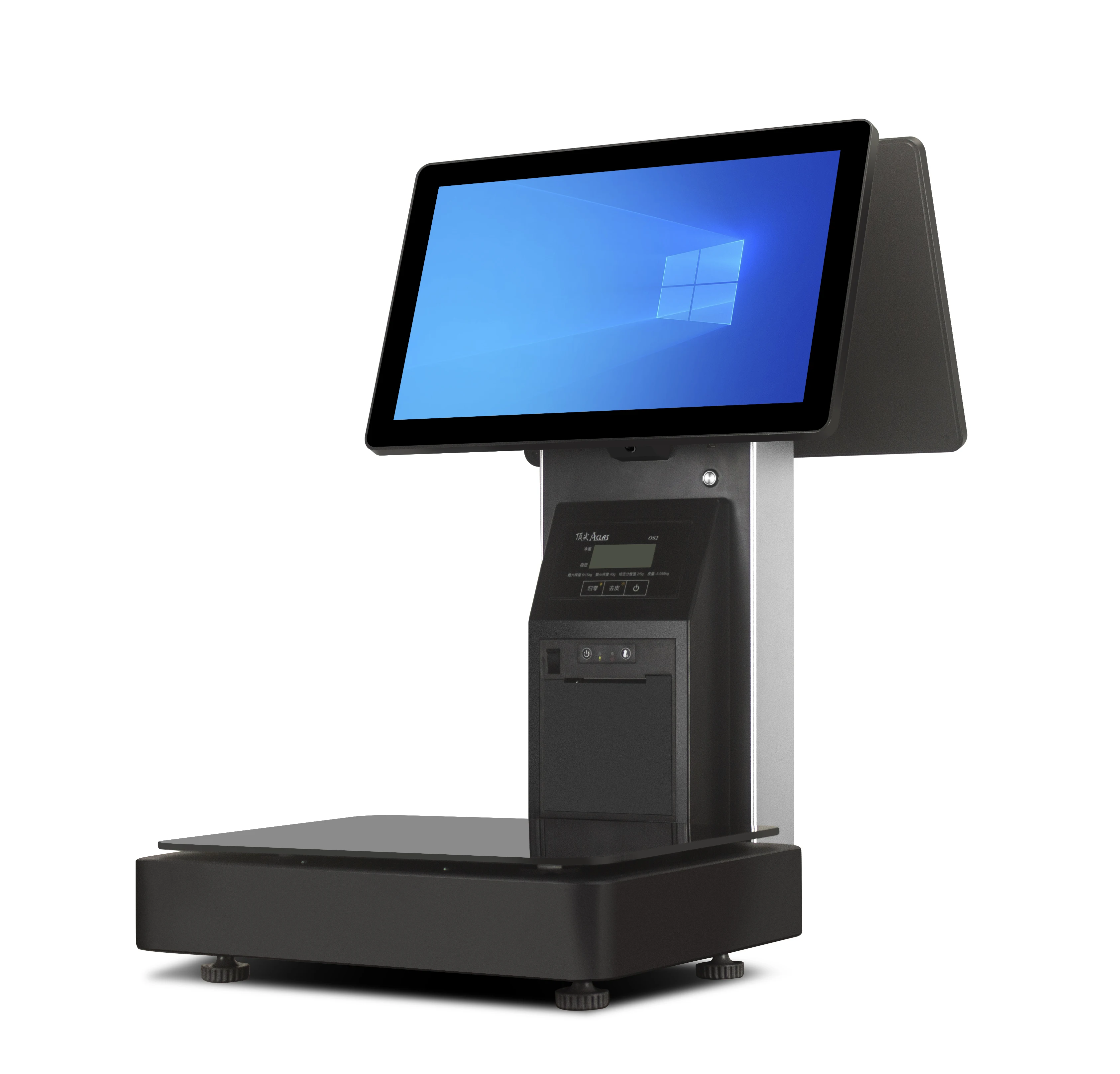 نظام POS متكامل ممتاز بشاشة مزدوجة مع حساب تلقائي للطابعة المزدوجة والتعرف على منتجات AI لـ Cashie