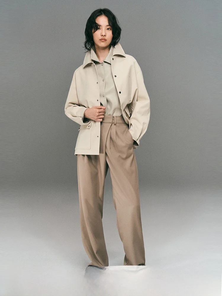 

Весенняя женская куртка H&M с одной пуговицей, из твила, приталенного кроя, из полиэстера.