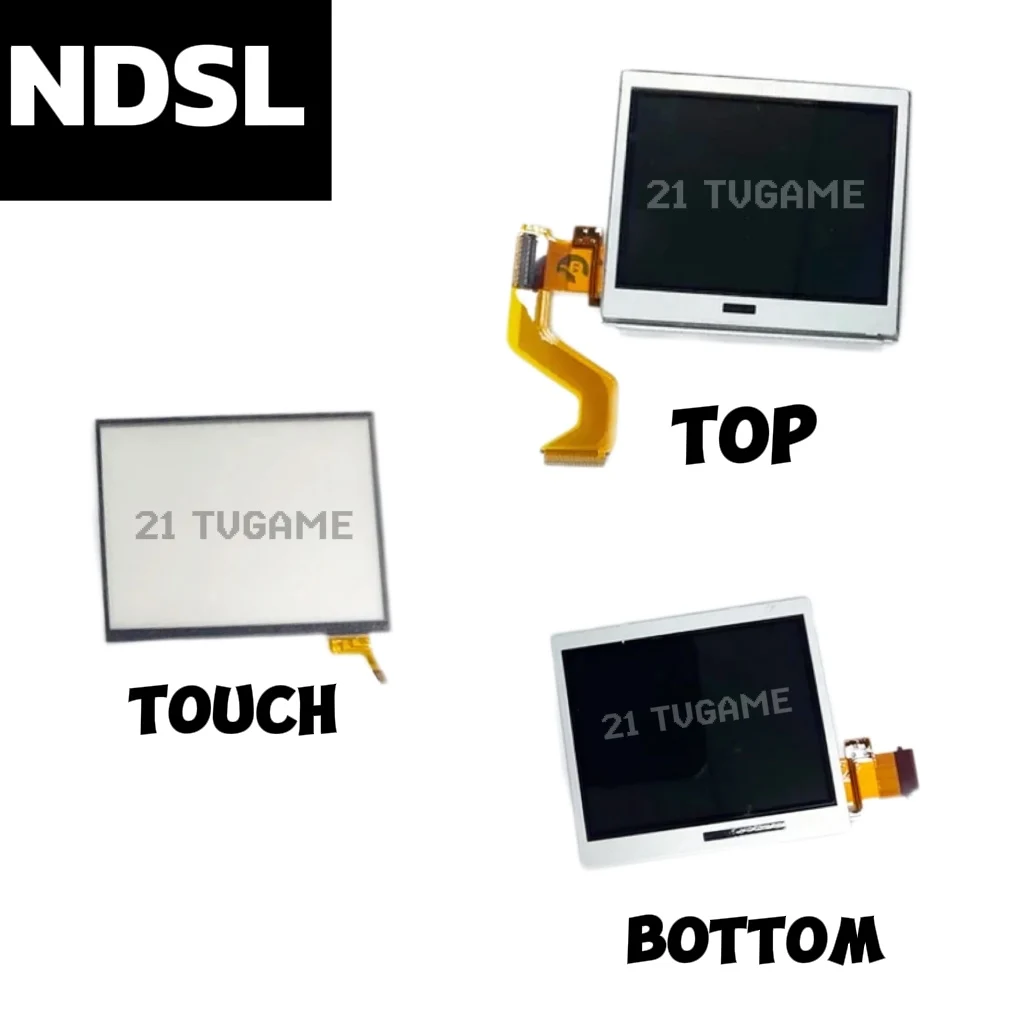 شاشة عرض LCD علوية وسفلية لوحدة تحكم ألعاب نينتندو DS Lite NDSL مع أجزاء إصلاح شاشة تعمل باللمس