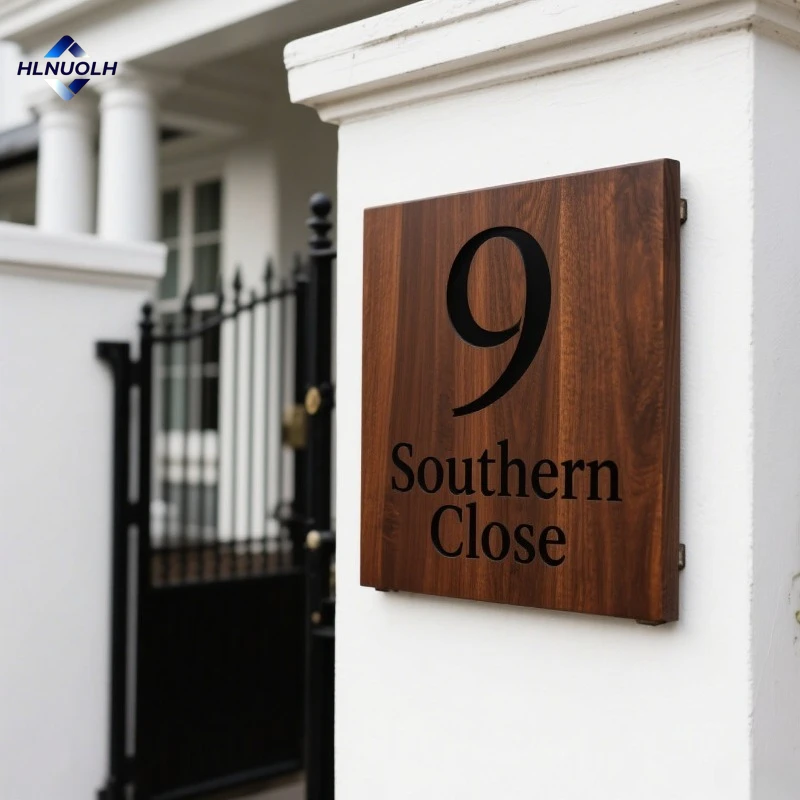 

Custom Wood Signs Personalized Customized Laser Engraving Wooden Plaques Outdoor House Number and Street Number Plaque Decor