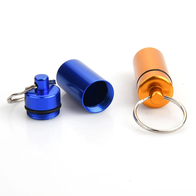 Aluminum Mini Pill Bottles – 1/5PCS Random Color Keychain Dispensers for Medication, Snacks & Compact Everyday Storage TMZ