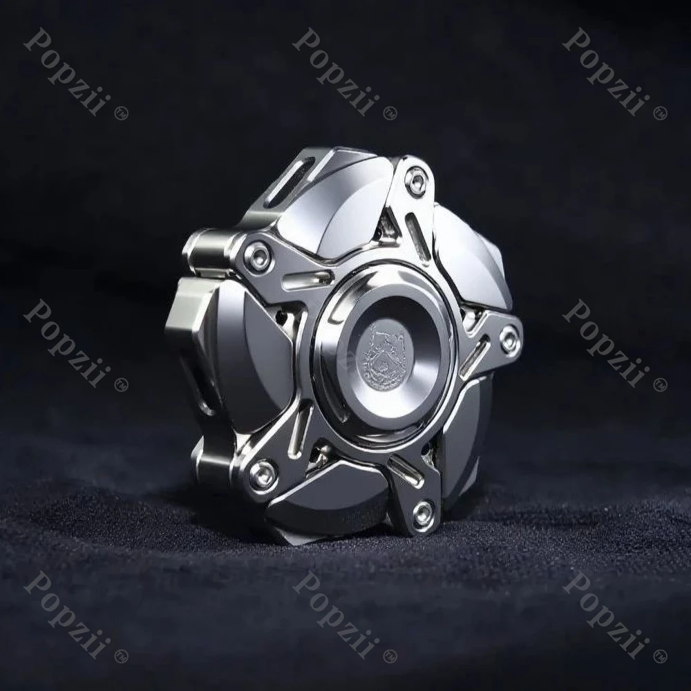 ของเล่นฟิดเจ็ตสปินเนอร์ KTS Origin Titanium Five Leaf Spinner แบบแม่เหล็กเปิดได้ ของเล่นฟิดเจ็ตสปินเนอร์ ไจโรปลายนิ้ว แกดเจ็ตสุดเท่ ของเล่นคลายเครียด