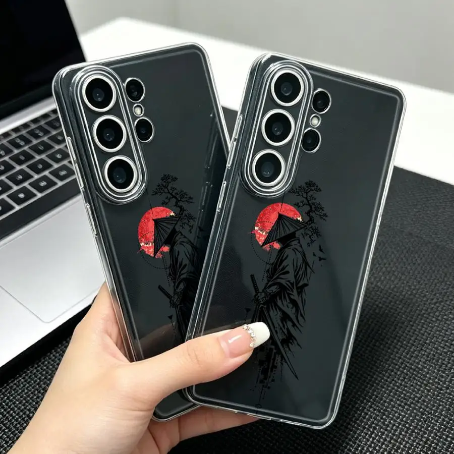 Samurai With Red Sun Print Case for Samsung Galaxy S26 S25 Edge S22 FE S23 Ultra S20 Plus Note 20 Ultra 10 S24 S21 Phone Cover - view 2
