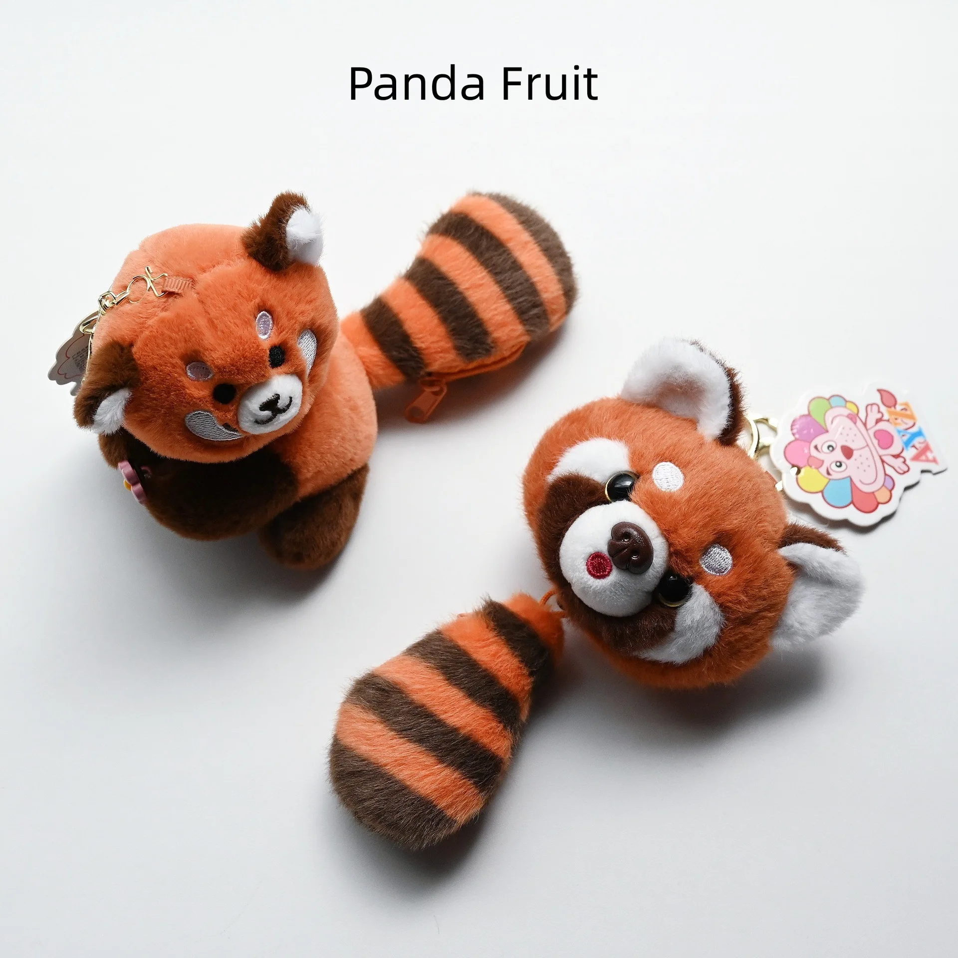 Portefeuille de poupée en peluche de petit Panda extensible, sac pour cartes NFC, étoile de Zoo de montagne rouge