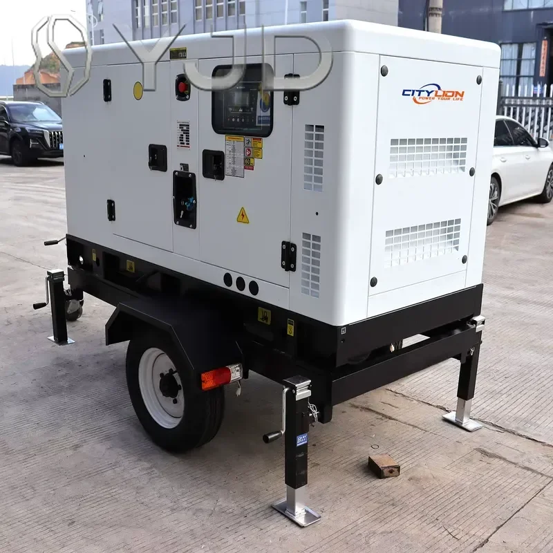Mobile Power Station AC 3 Phase Silent Trailer Type 50 KVA Auto Start 50Hz Remote Portable Generator Set Ricardo