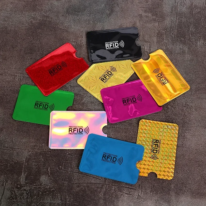 Porte-carte Anti RFID, blocage du lecteur, carte bancaire, étui de protection coloré pour carte d'identité, porte-cartes de crédit en métal, étui en aluminium