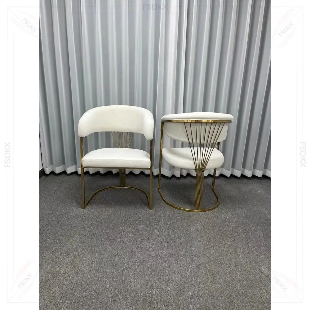 

Gold Dining Chair Plush Cushion Gold Metal Arm Chair Living Room Accent Dining Chair For Home Hotel