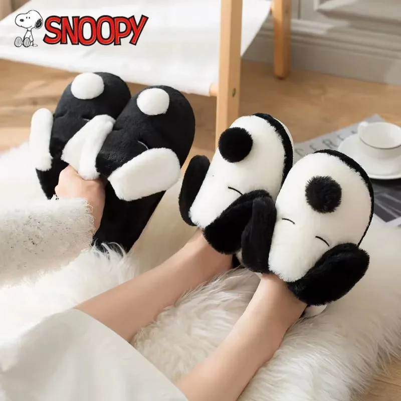

Snoopy Plush Slippers Cartoon Women Fashion Winter Outdoor Indoor Warm Soft Household Slippers School Dormitory Slippers Gift