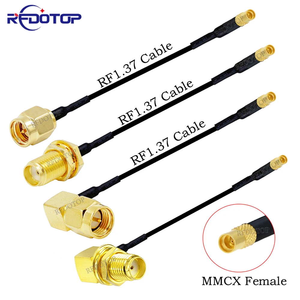 

1PCS SMA Male Female to MMCX Female FPV Antenna Connector RF1.37 RF Coaxial Extension Jumper Cable for PandaRC RC Drone Part